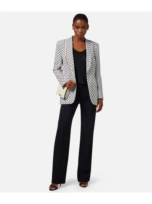 Logo print crepe jacket with shawl lapel ELISABETTA FRANCHI | GI06841E2.E84